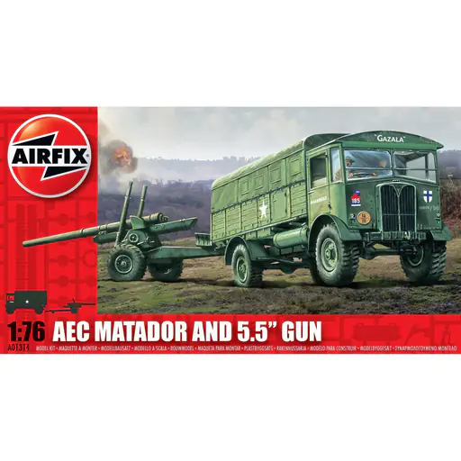 کیت مدل کلاسیک وینتیج AEC Matador و توپ ۵.۵ اینچی Airfix